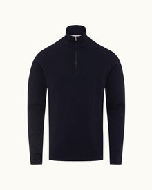 Night Iris Half-Zip Long-Sleeve Polo Shirt | Night Iris