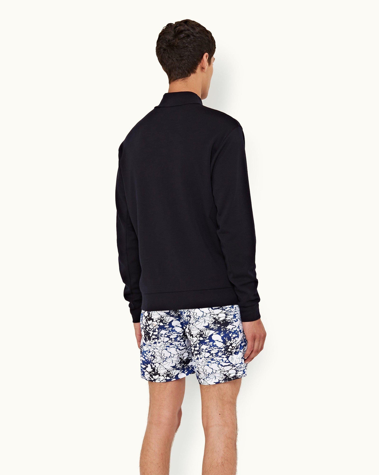 Night Iris Half-Zip Merino Jersey Pullover | Night Iris