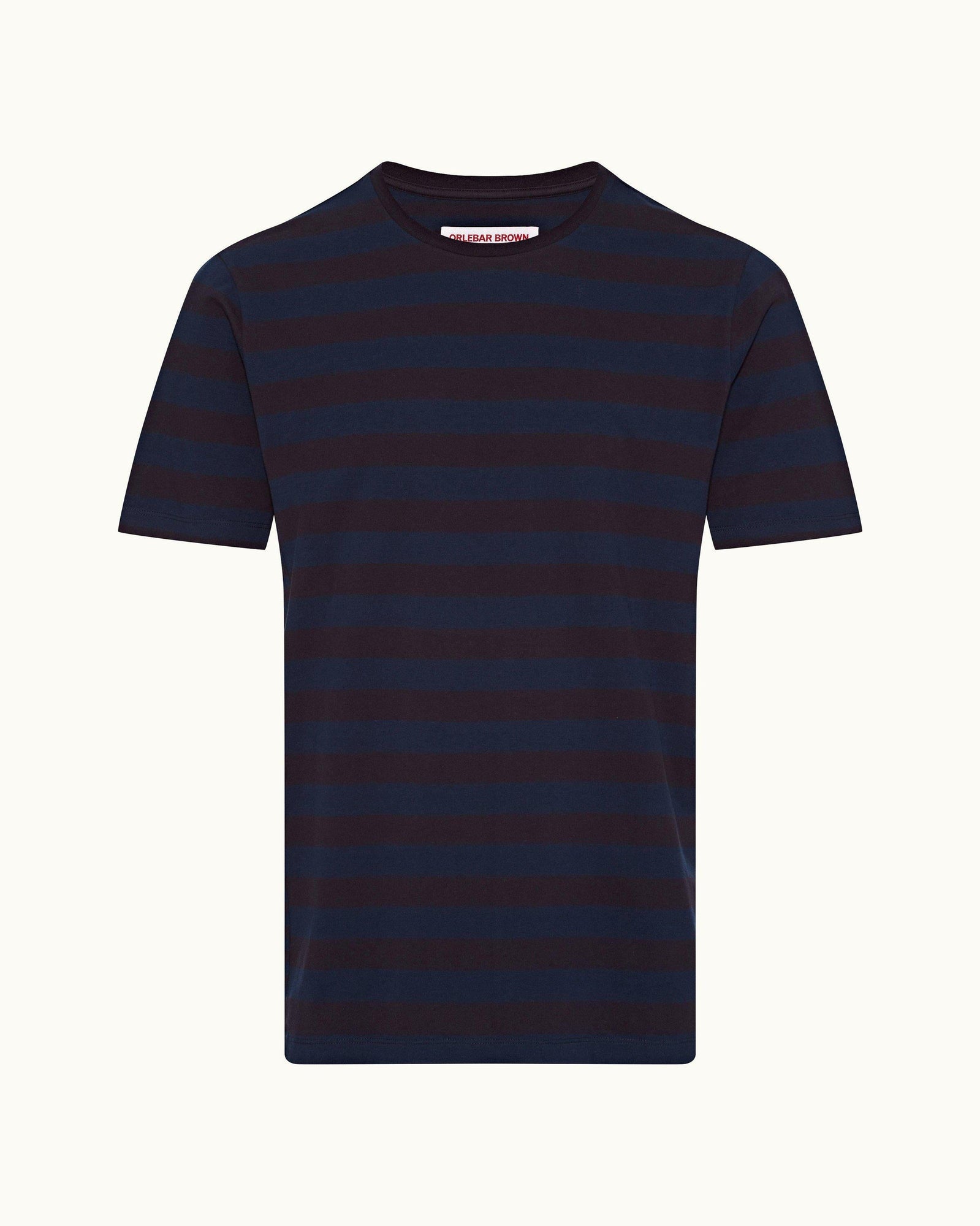 Dark Sapphire Mix Stripe Relaxed Fit Organic Cotton T-Shirt | Dark Sapphire