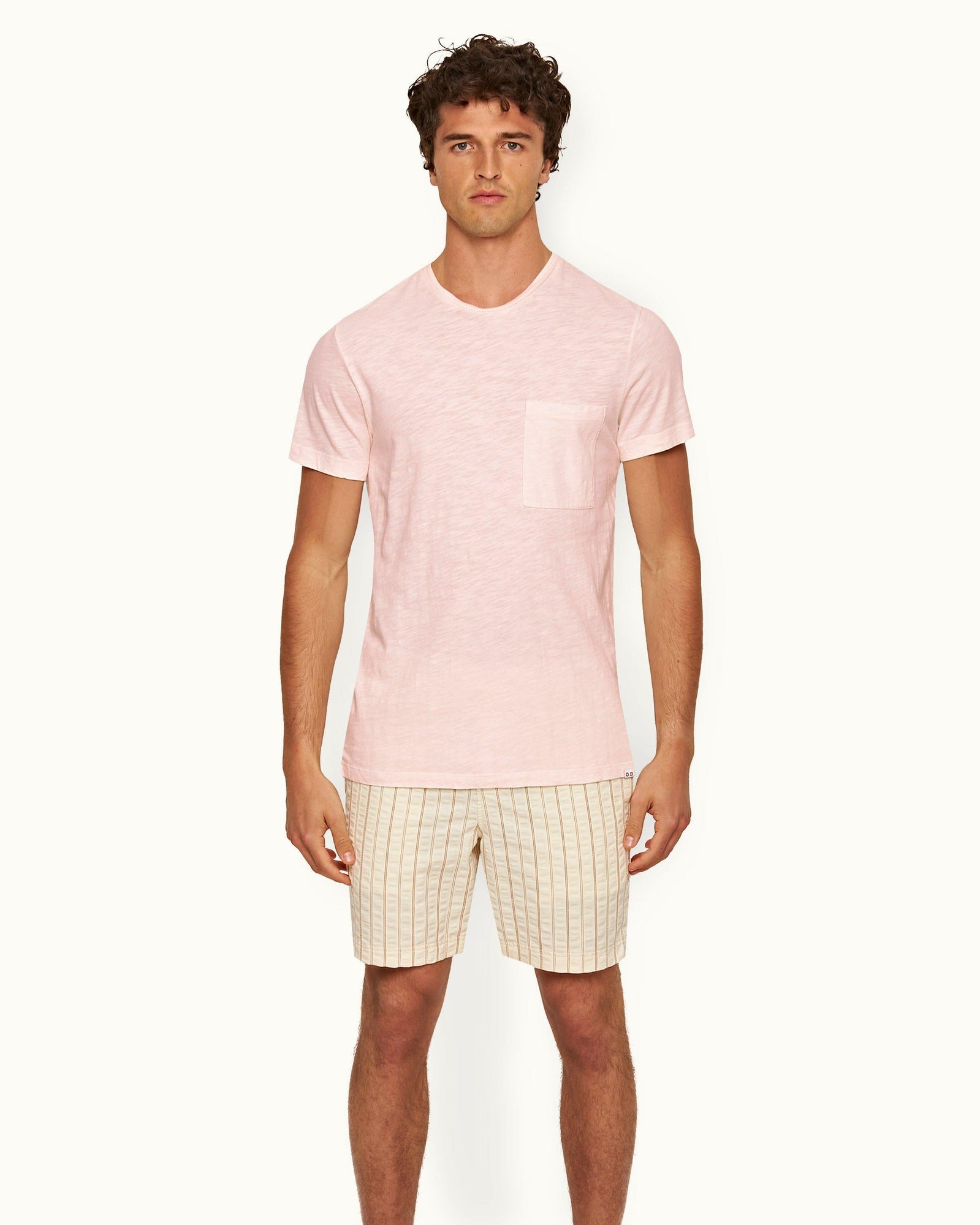 Ob Classic Tee Rose Classic Fit Crewneck Garment Dye Cotton T-shirt | Rose