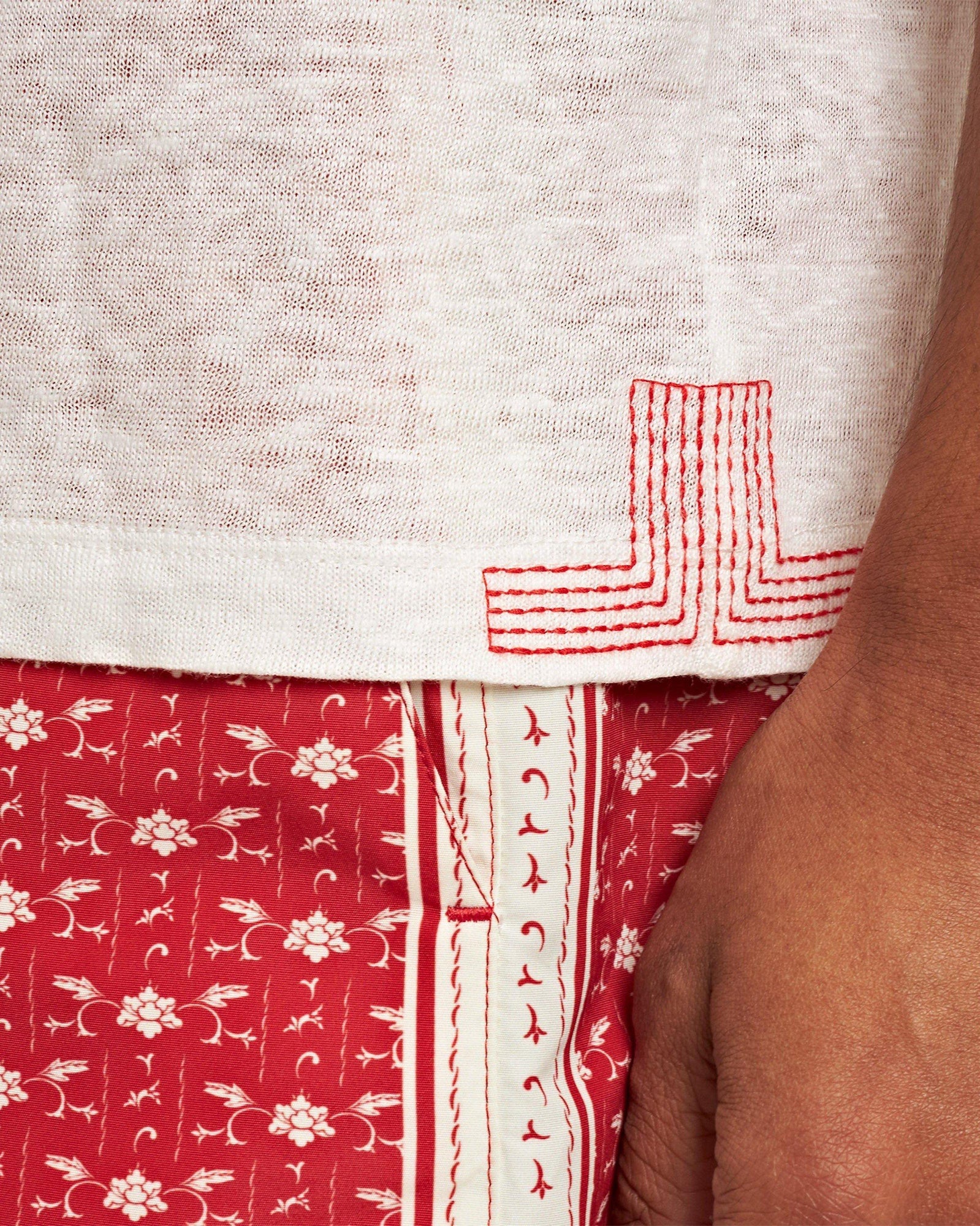 Sea Mist Classic Fit Short-Sleeve Cotton-Linen T-shirt | Sea Mist