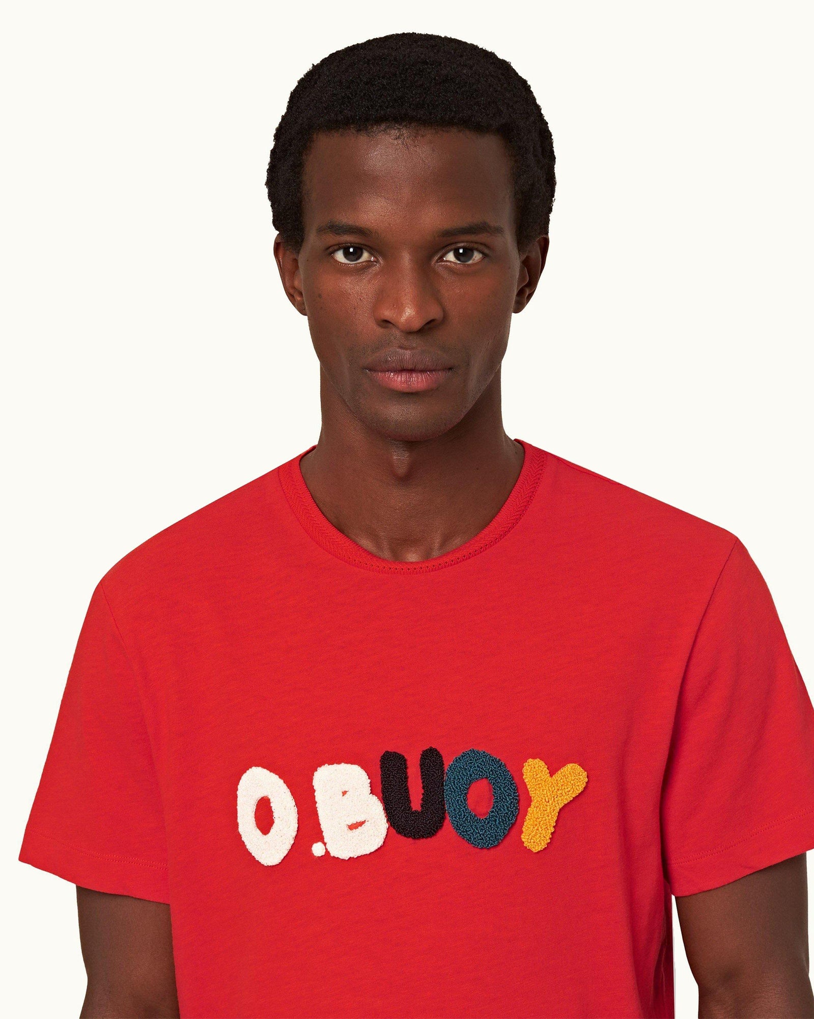 Summer Red O.BUOY Classic Fit Short-Sleeve Cotton-Linen T-shirt | Summer Red