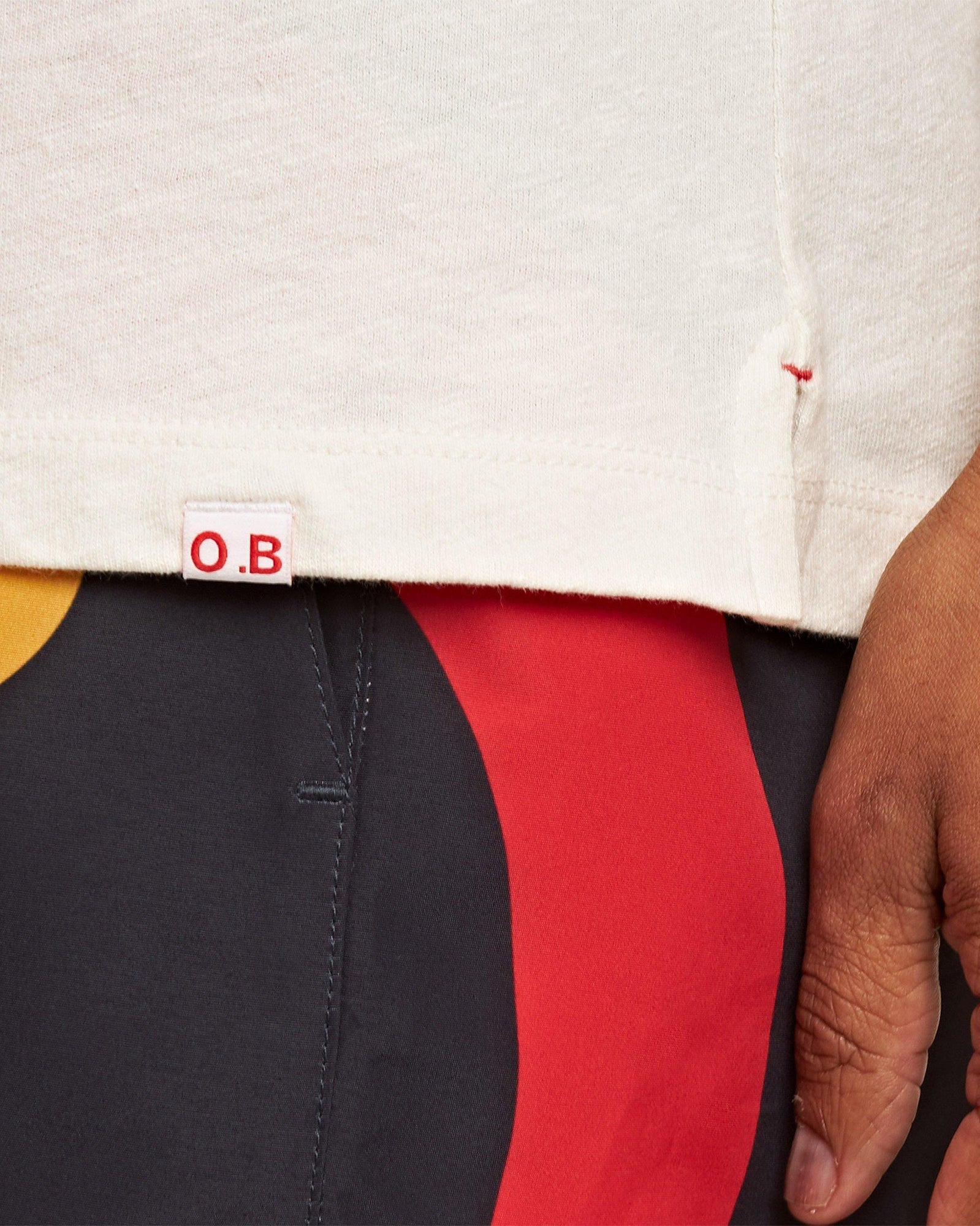 White Sand O.BUOY Classic Fit Short-Sleeve Cotton-Linen T-shirt | White Sand