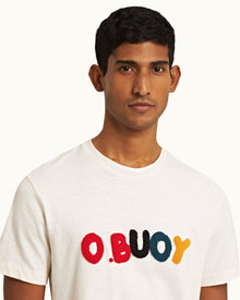 White Sand O.BUOY Classic Fit Short-Sleeve Cotton-Linen T-shirt | White Sand