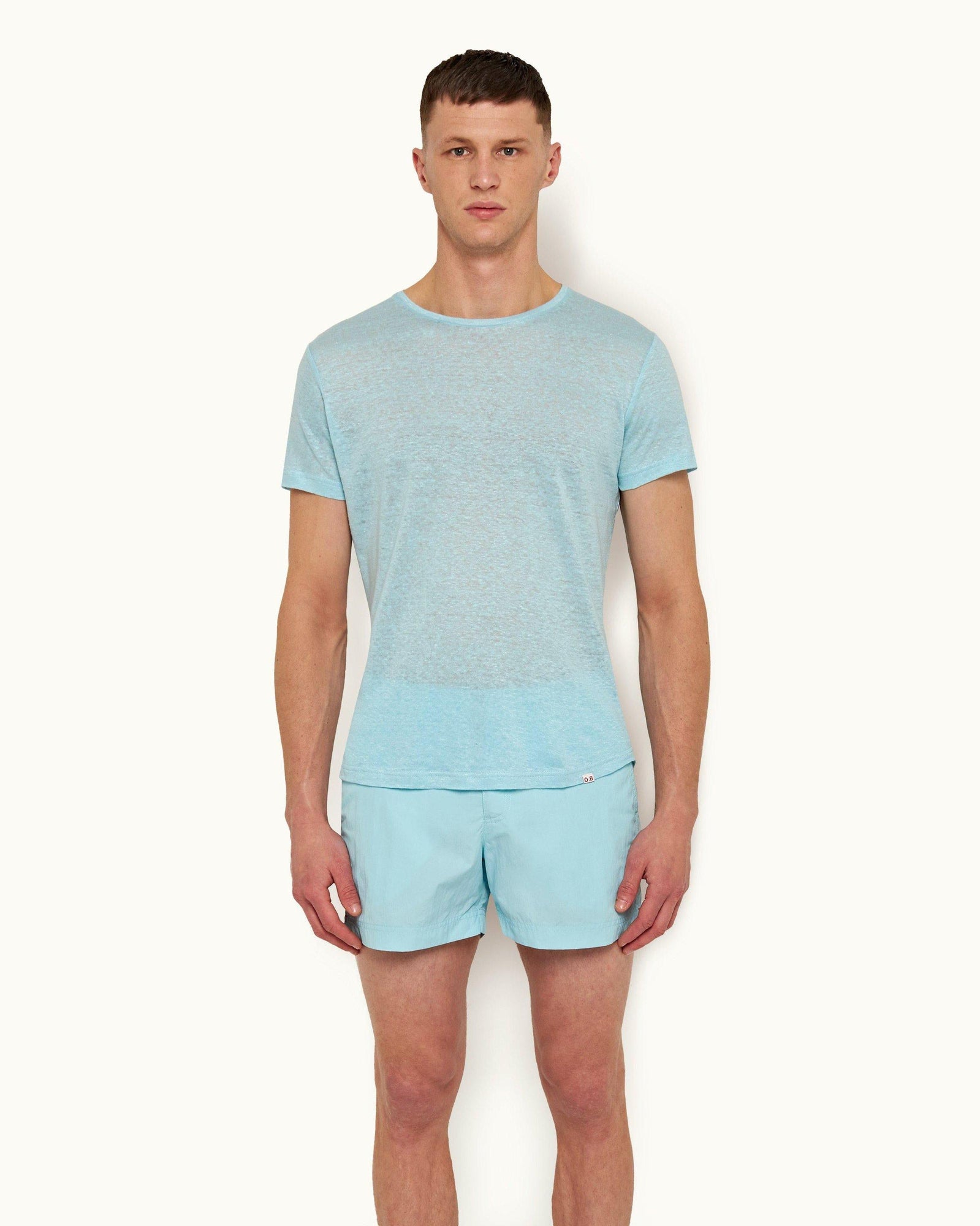 Pool Tailored Fit Crew Neck Linen T-shirt | Pool