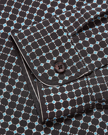 Ridley Truffle/Light Sky Pool Tiescape Print Relaxed Fit Overhead Shirt | Truffle/Light Sky Pool