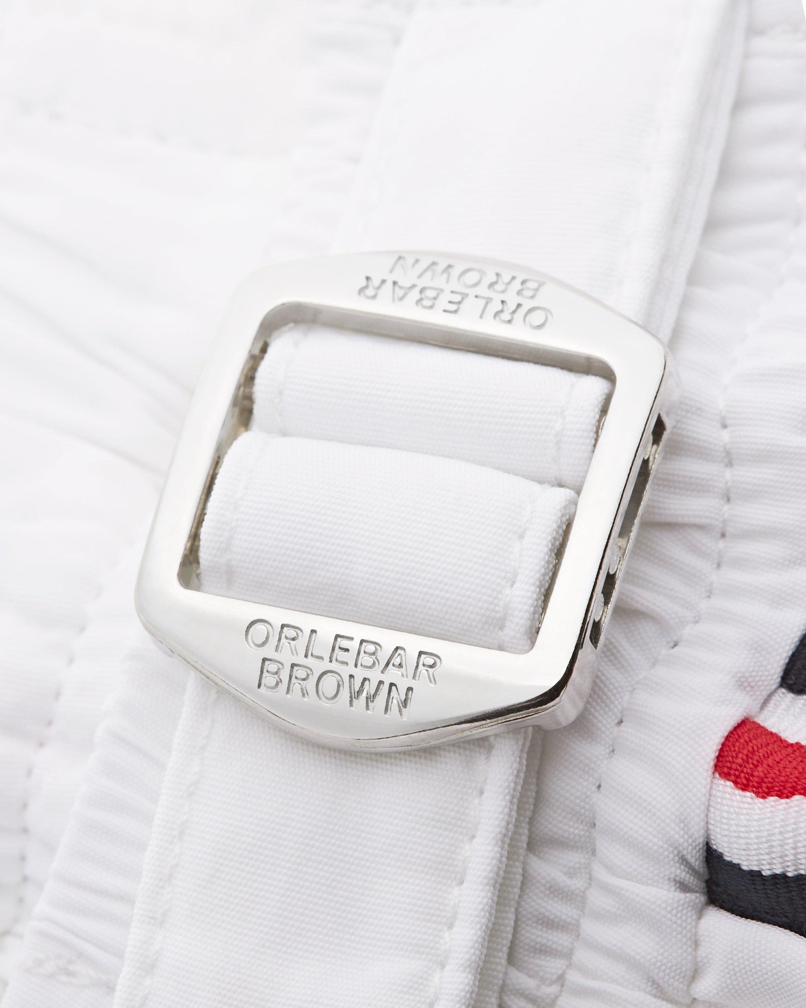 Kids | White Tape Stripe Classic Swim Shorts | White