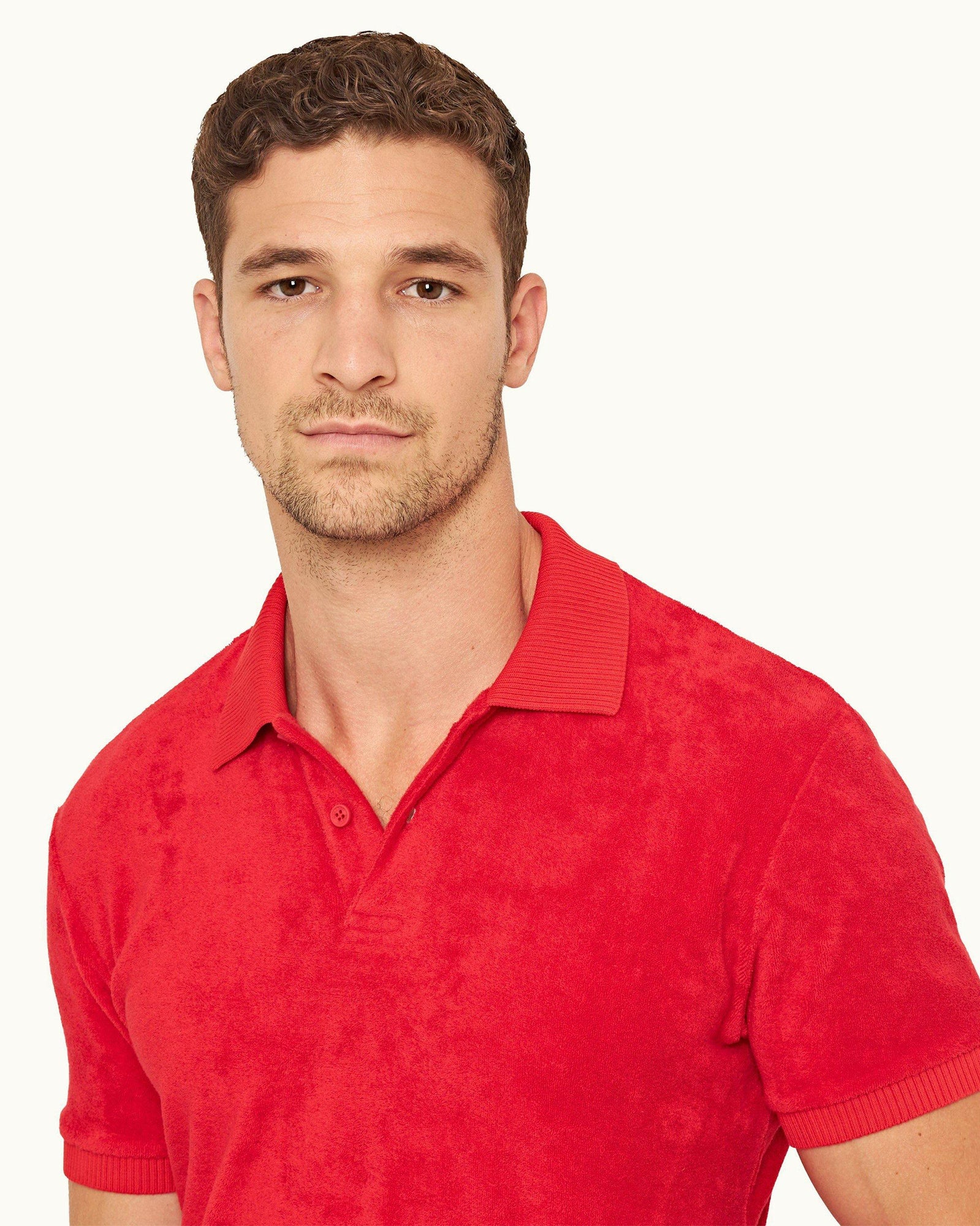 Dr No Towelling Polo Red 007 Ryder Dr. No Towelling Polo Shirt | Red