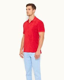 Dr No Towelling Polo Red 007 Ryder Dr. No Towelling Polo Shirt | Red