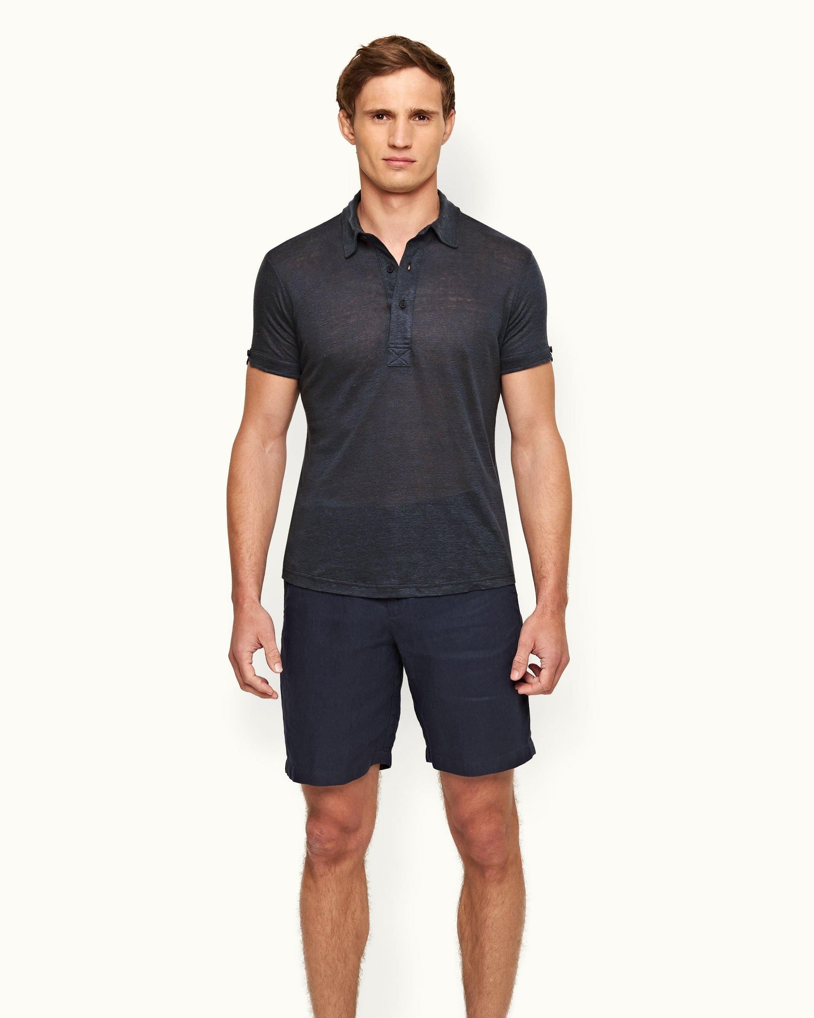 Truffle Tailored Fit Linen Polo Shirt | Truffle