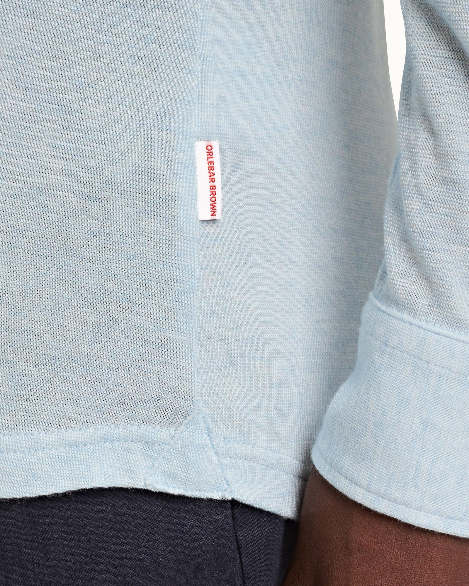 Clear Sky Tailored Fit Long-Sleeve Cashmere Polo Shirt | Light Blue