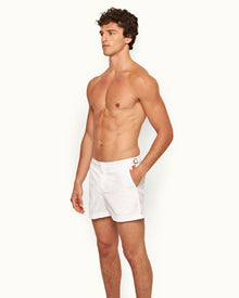 Setter White Shorter-Length Concealed O.B Tape Swim Shorts | White