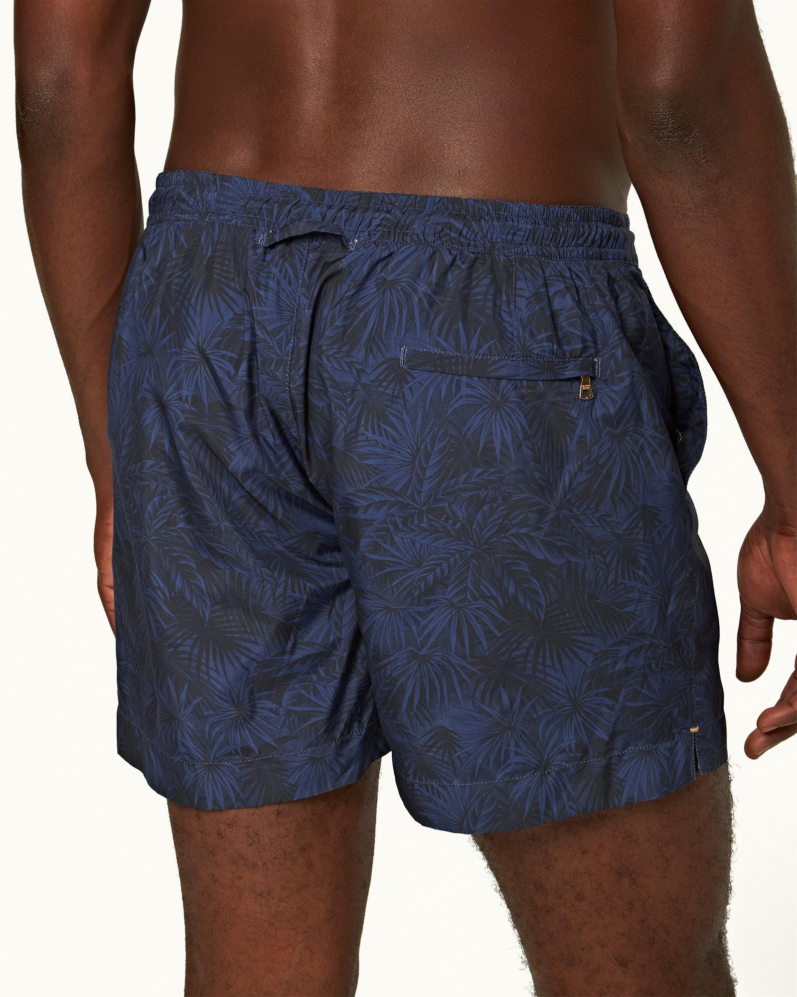 Setter Drawcord Midnight Navy Palmed Shorter-Length Drawcord Swim Shorts | Midnight Navy