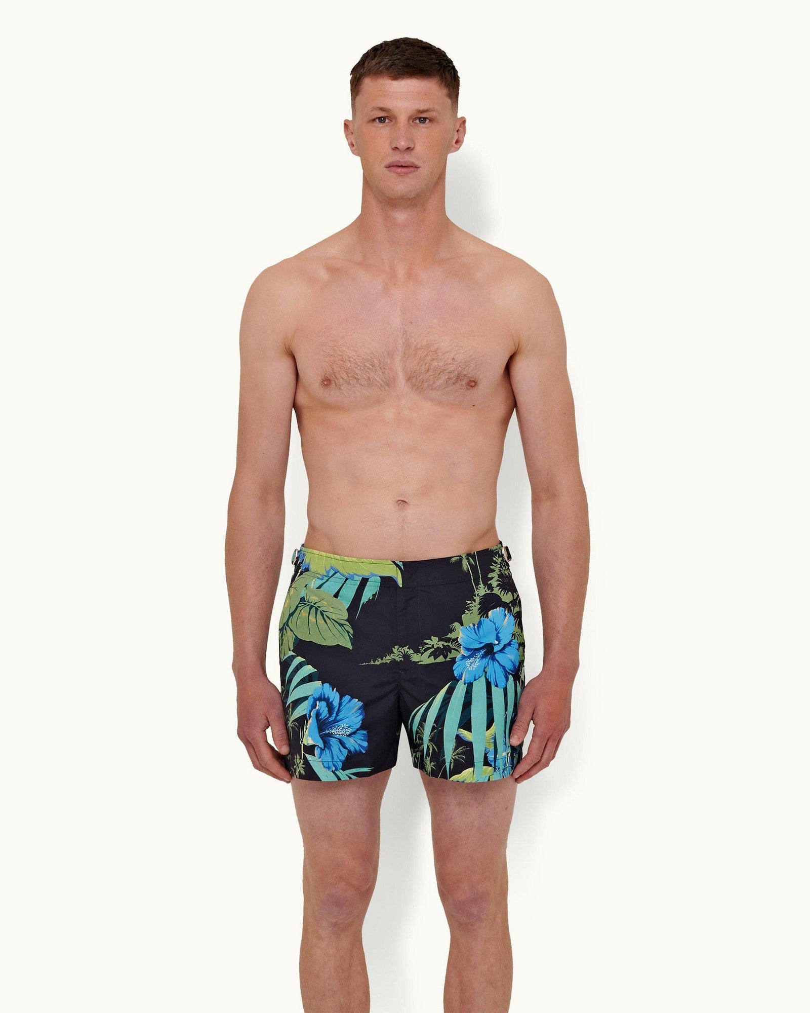 Night Iris Islet Print Shorter-Length Swim Shorts | Night Iris