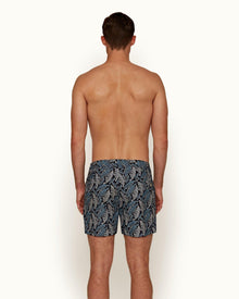 Setter Maya Blue/Navy Mantaro Print Shorter-Length Swim Shorts | Maya Blue/Navy