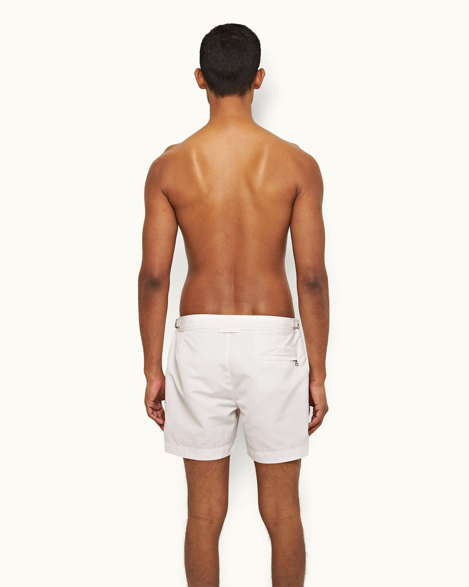 White Sand O.BUOY Shorter-Length Swim Shorts | White Sand