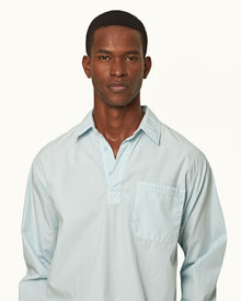 Powdered Sky Relaxed Fit Overhead Organic Cotton Shirt | Powdered Sky