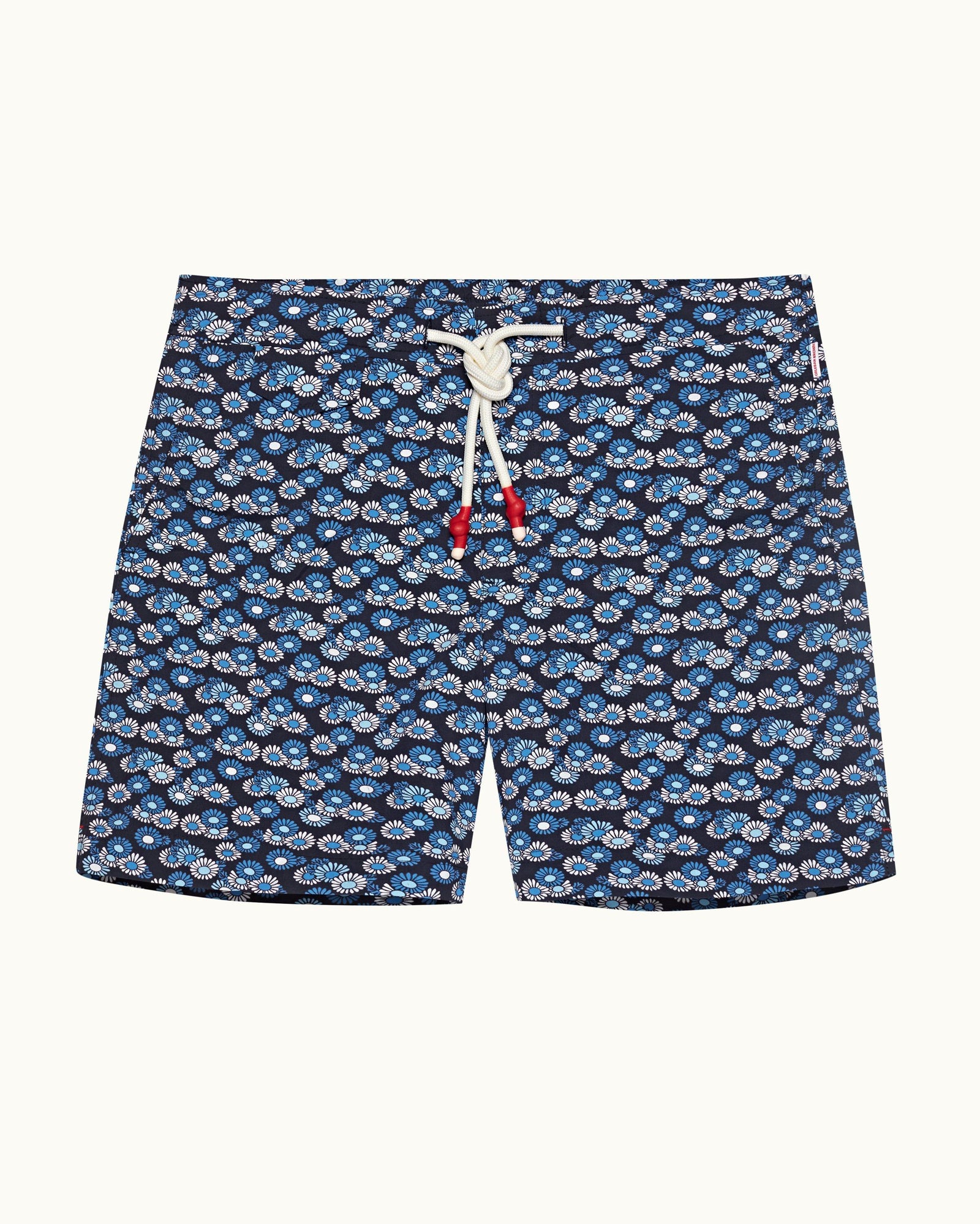 Standard Night Iris/Powdered Sky Floral Fantasy Mid-Length Drawcord Swim Shorts | Night Iris/Powdered Sky