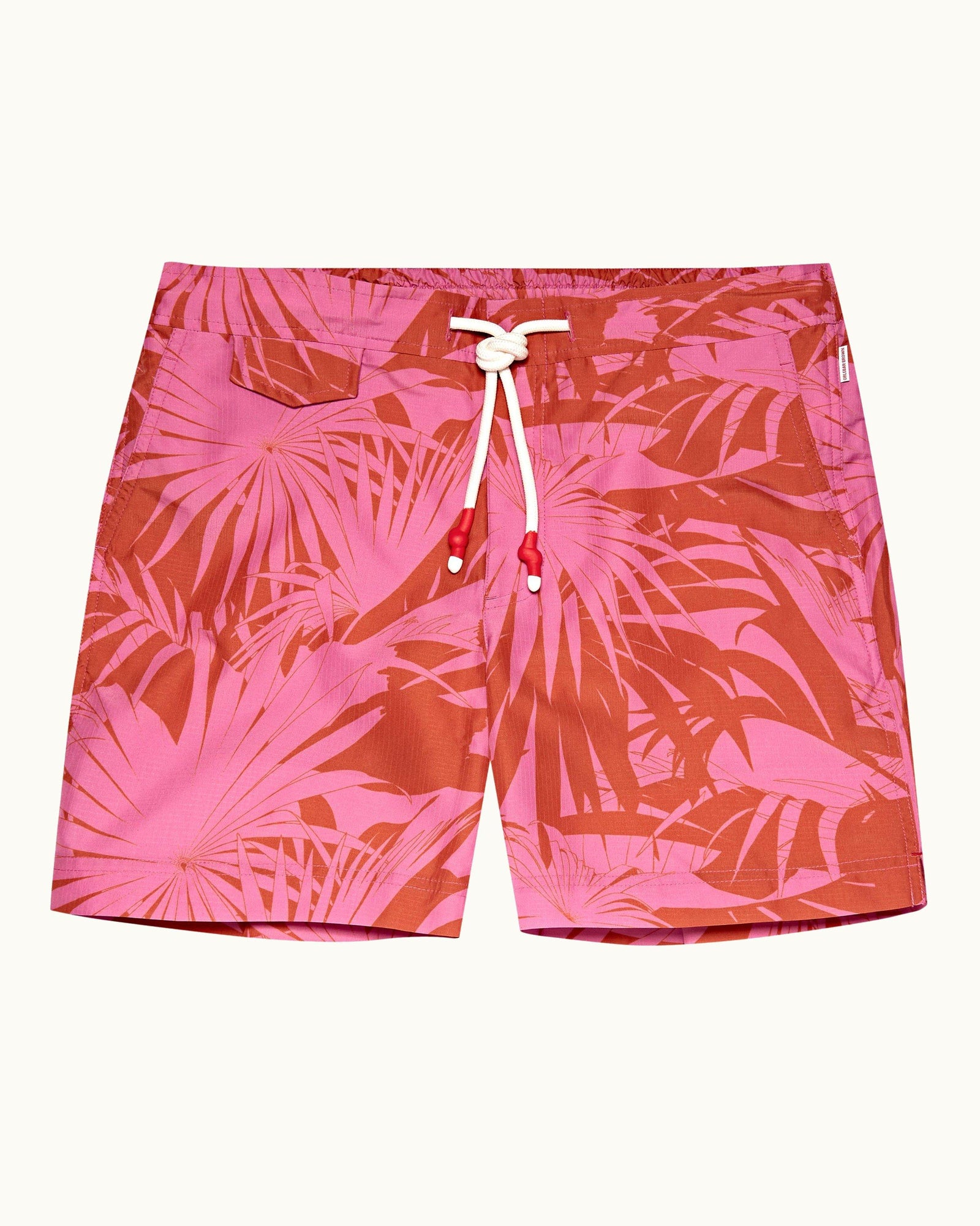Candy Palmetto Print Mid-Length Drawcord Swim Shorts | Candy