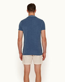 Terry Towelling Blue Smoke Towelling Resort Polo Shirt | Blue Smoke