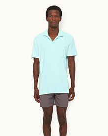 Terry Towelling Clear Sky Tailored Fit Resort Towelling Polo Shirt | Clear Sky