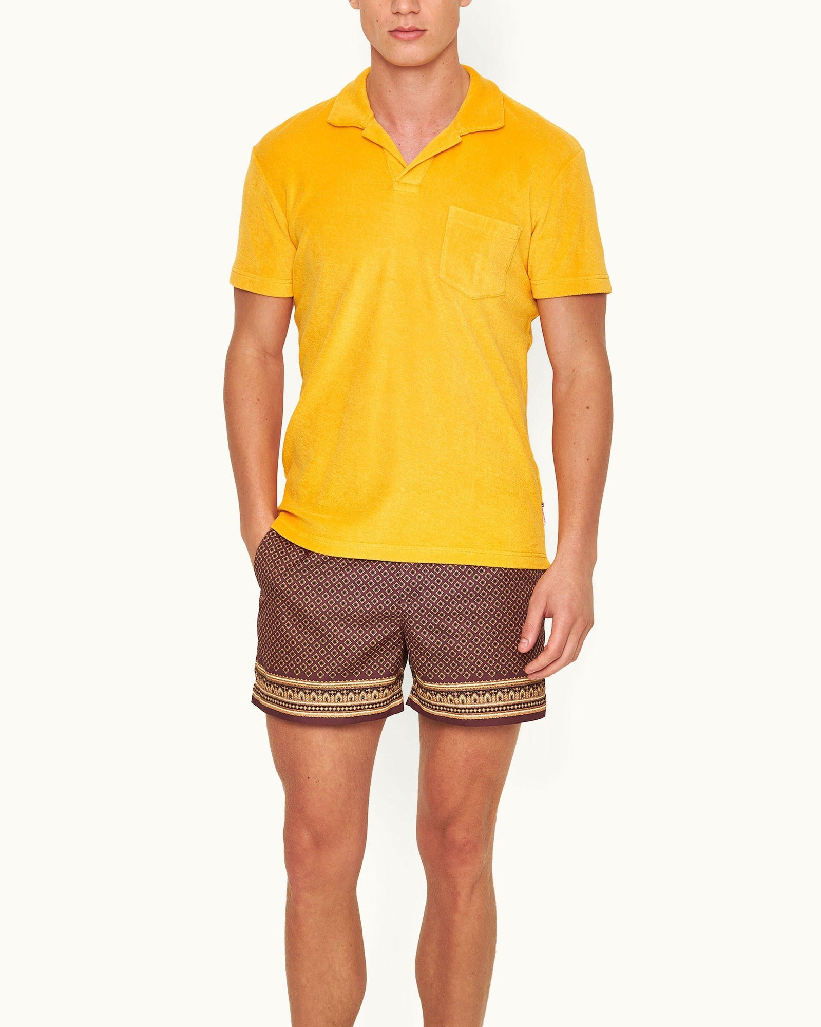 Mango Tailored Fit Organic Cotton Towelling Resort Polo Shirt | Mango