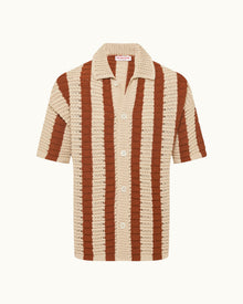 Men | Thomas Crochet Shirt | Canela/Cashew