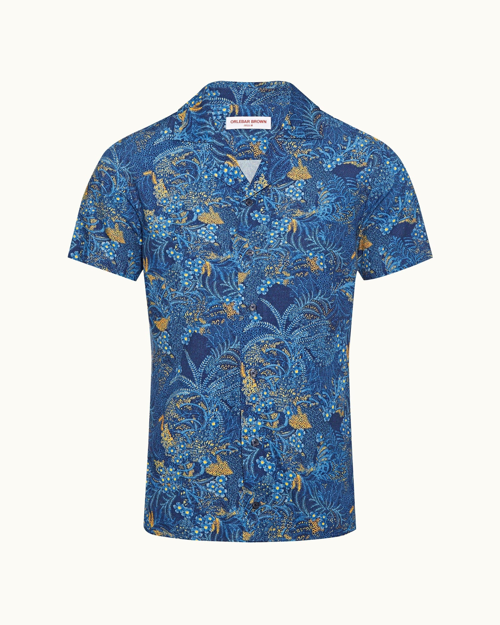 Night Iris/Cerulean Tropic Nightfall Print Capri Collar Shirt | Night Iris/Cerulean