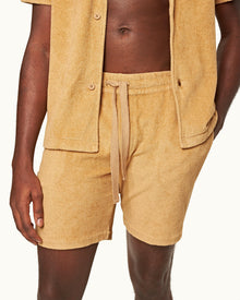 Classic Fit Double-Faced Towelling Sweat Shorts In Biscuit Colour | Biscuit