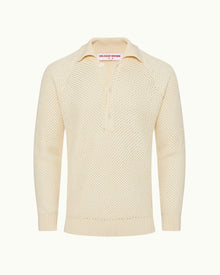 Kids | Twain Relaxed Fit, Italian Made, Textured Knit Overhead Jumper in Thasos Beach | Thasos Beach