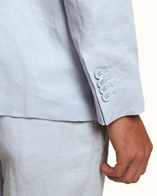 Light Island Sky Unstructured Two-Button Linen blazer | Light Island Sky