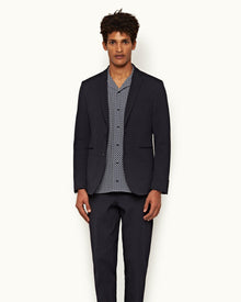 Ullock Seersucker Night Iris Seersucker Two-Button Blazer | Night Iris