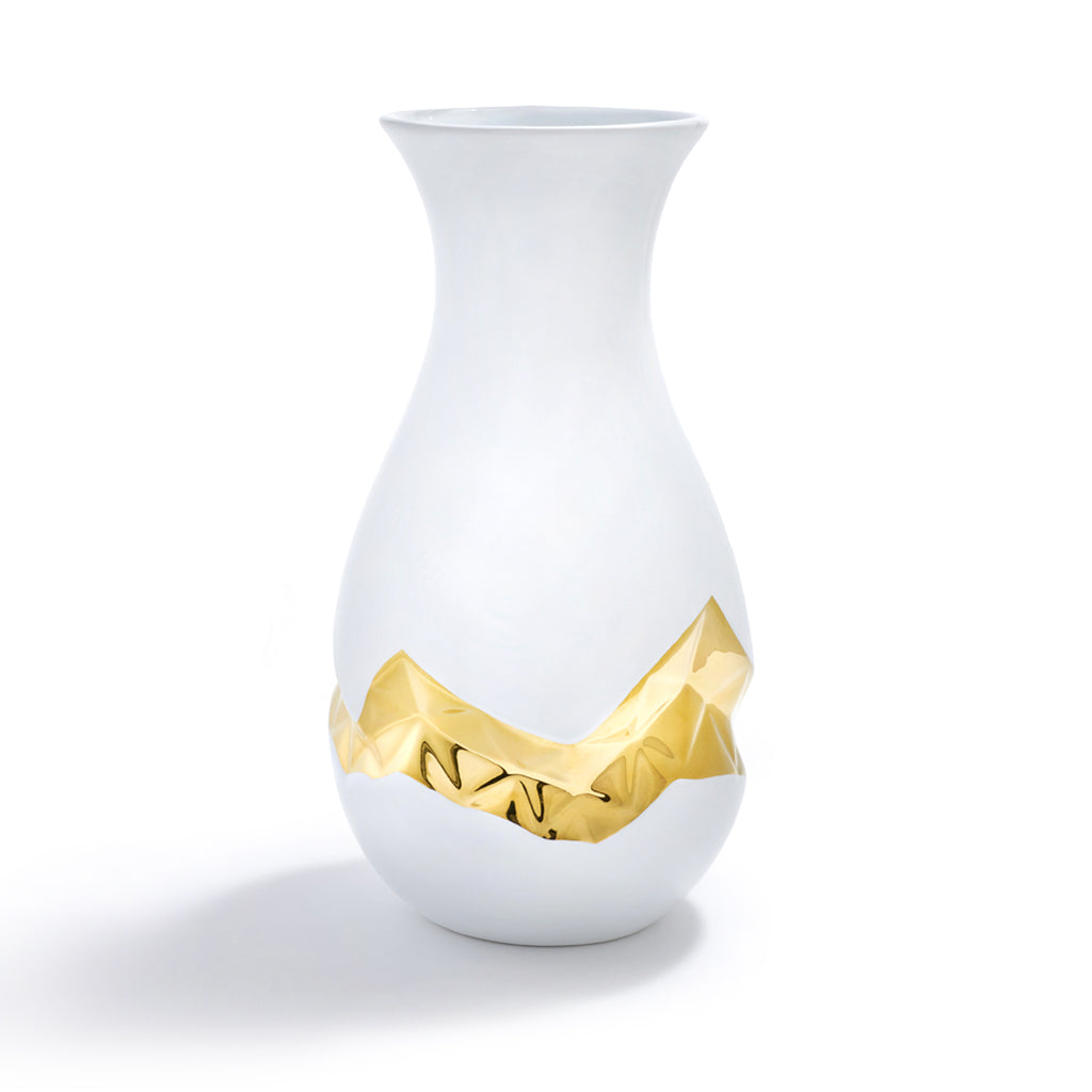 Talianna Oro Vase | White & Gold | Single