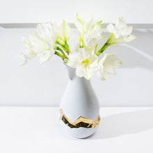 Talianna Oro Vase | White & Gold | Single