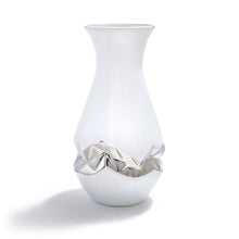 Talianna Oro Vase | White & Silver | Single