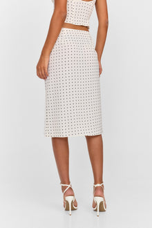 Lottie Midi Skirt | White Polkadot