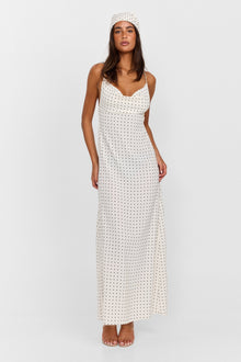 Lottie Maxi Dress | White Polkadot