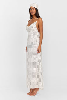 Lottie Maxi Dress | White Polkadot