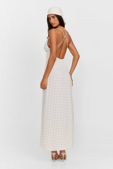 Lottie Maxi Dress | White Polkadot
