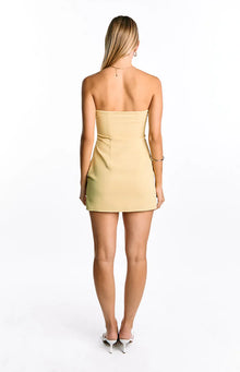 Oliva Strapless Mini Dress | Butter Yellow