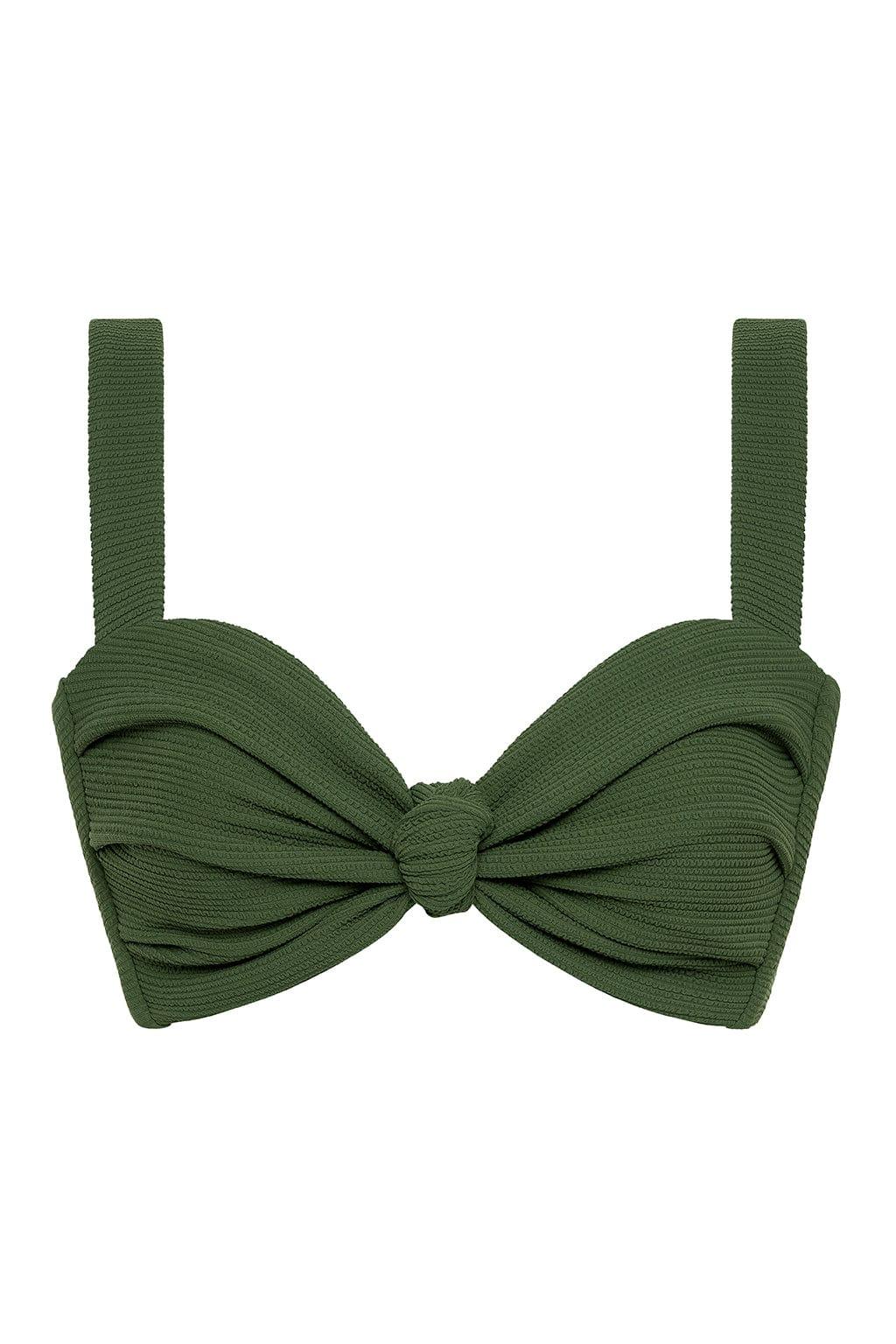 Hayden Bikini Top | Olive Micro Scrunch