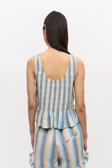 Ombre Striped Smock Tie Top | Multicolour