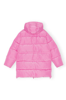 Oversized Tech Puffer Midi Jacket | Cyclamen