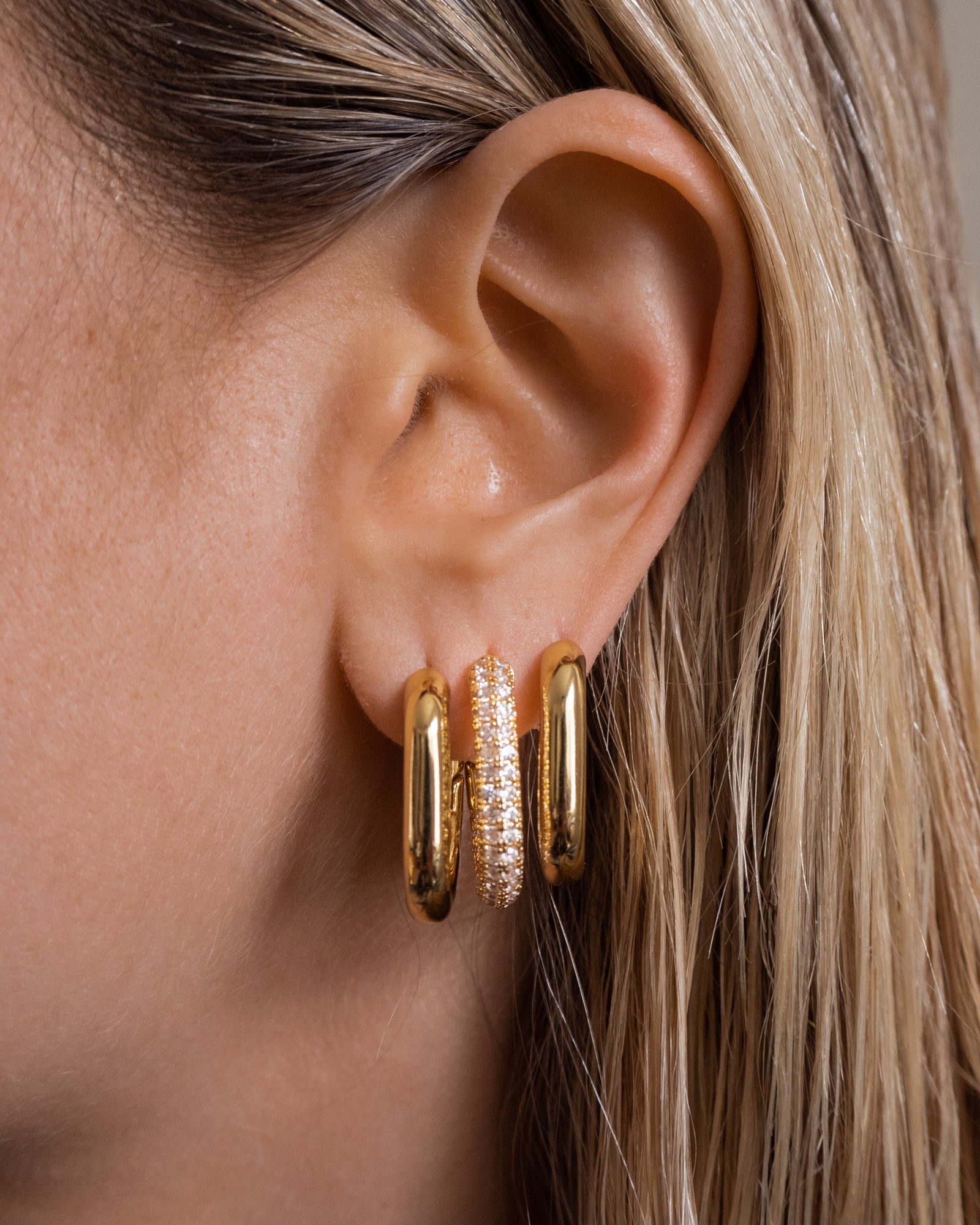 XL Chain Link Hoops - Gold | Plated Gold