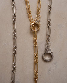 Pave Clasp Lariat - Gold | Plated Gold