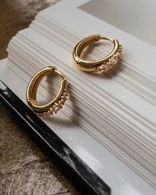 Stone Geneva Hoops - Gold | Plated Gold