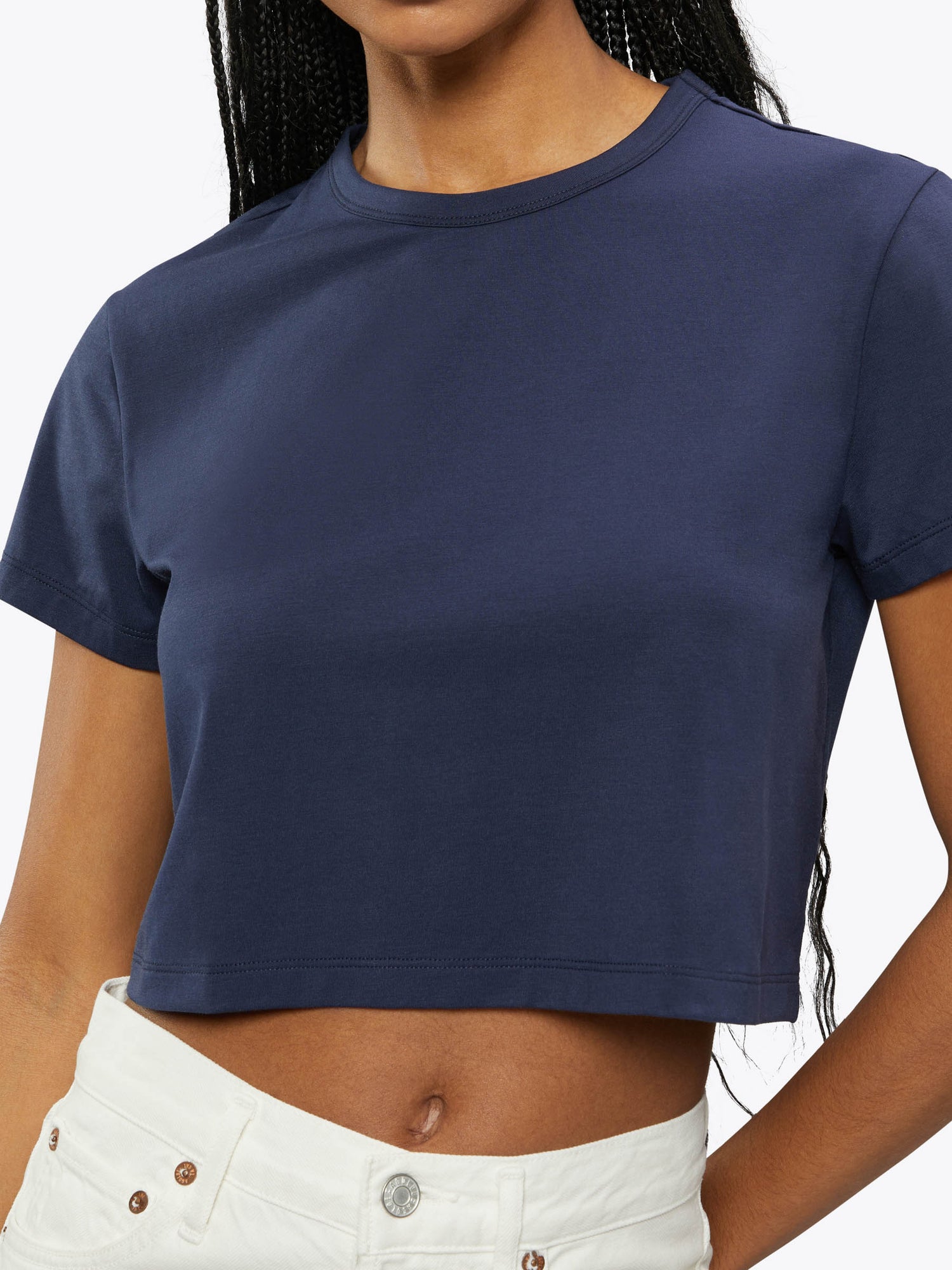 Almost Friday Tee Cropped | Pacific Blue Classic-fit PYCA Pro