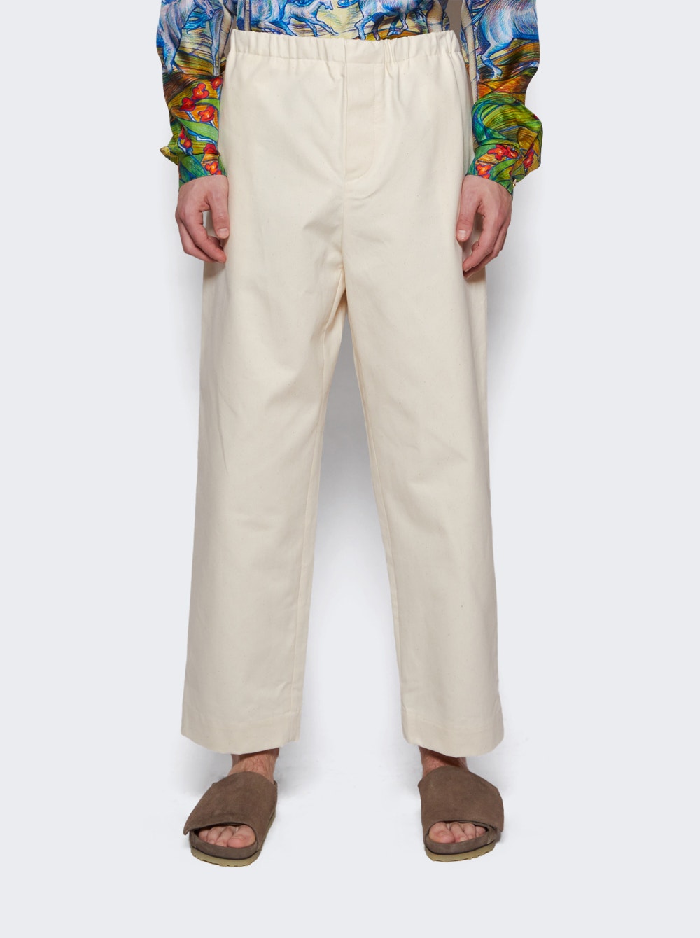 Men | Meta Campania Collective | Ed Unlined Heavy Cotton Drawstring Trousers | Natural White