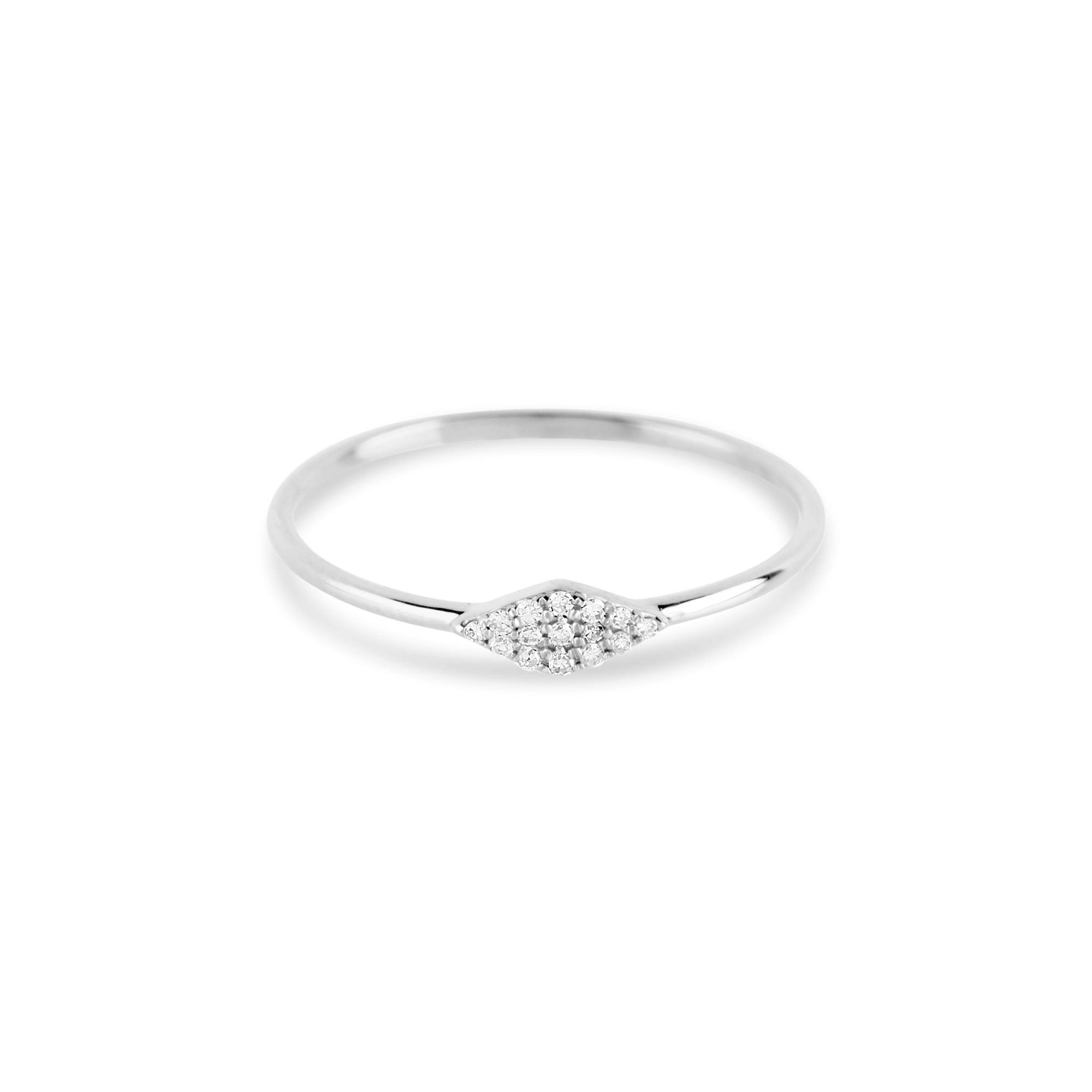 Pave Diamond Shape Ring