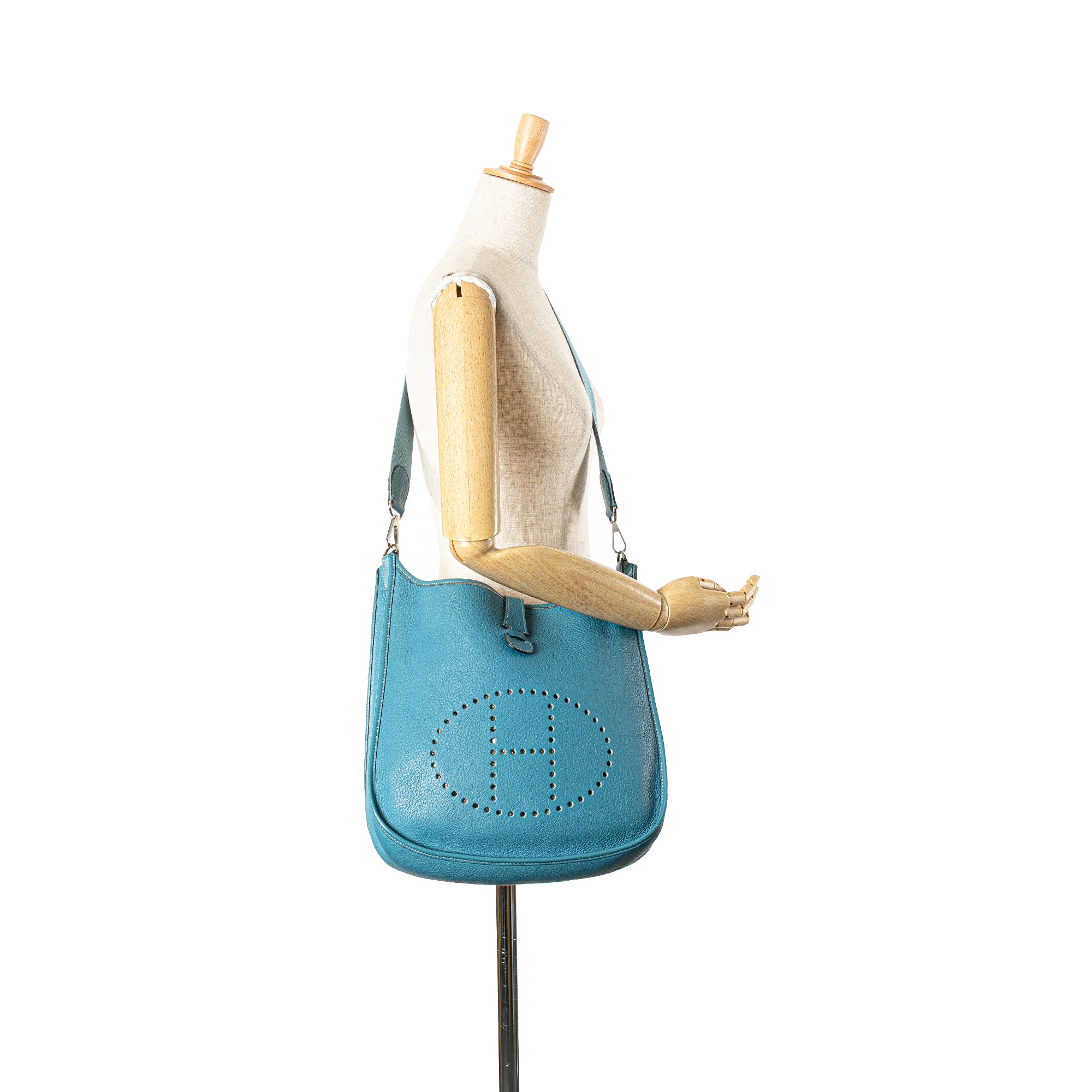 Hermes | Pre-Owned Clemence Evelyne II GM | Blue/Light Blue